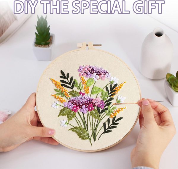 3 Piece Cross Stitch Set with Flower Patterns - Image 4
